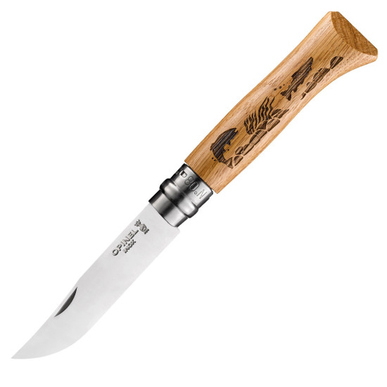 002334 Opinel No.08 Oak Engraved - Riba